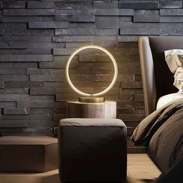 Table Lamps Nordic Read Lamp LED Modern Circle Gold Desk Lights For Bedroom Study Dining Room Living Decoration Lighting Fixtures