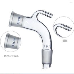 High Quality 19/26 24/29 105 Bend Glass Adapter Vacuum Take Off With Hose Connector Tube Lab Supplies