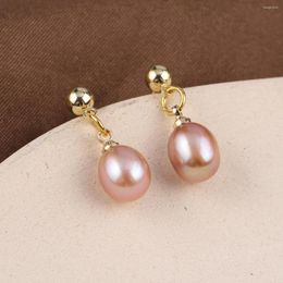 Stud Earrings Natural Fresh Water Pearls With A Pair Of Drops Jewelry Accessories DIY Male Female Personality Decoration Gift