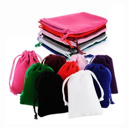Jewellery Pouches Bags 100Pcslot 5*7cm Velvet Drawstring Pouch Bag with Jewellery Bag Christmas Wedding Gift Bags Pouches With Velvet bags wholesale 230512