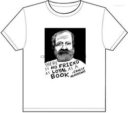 Men's T Shirts ERNEST HEMINGWAY FRIENDS BOOKS T-SHIRT TEE PICTURE PO Whom Bell Toll 1041
