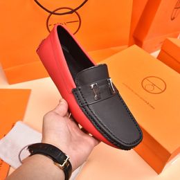 2023 Nuovo designer in metallo maschile piattaforma spessa scarpe in pelle genuina slittamento a molla in ufficio lavorano lussuosi mocassini