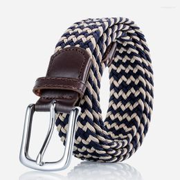 Belts Elastic Canvas Woven Belt Casual Men And Women Do Not Need Punched Jeans With Needle Buckle