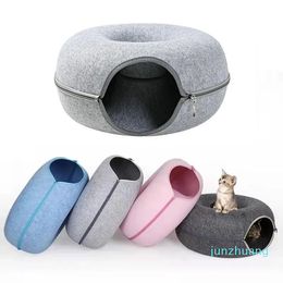 Designer -Toys Ulmpp Cats Tunnel Interactive Play Toy Pet House Dual Use Kitten Puppy Indoor Round Cave Beds Training Toy Small Dog Supplies