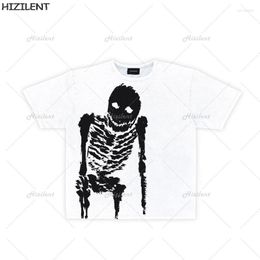 Men's T Shirts Men T-shirt Summer Men/Women OverSized Shirt Goth Short Sleeve Skeleton Anime Print Men's Clothing Y2K Tops Emo