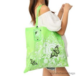 Shopping Bags Reusable Foldable Shopping Bag Eco Totes Grocery Butterfly Shoulder Bag Oxford Fabric Flower Handbag Durable Ladies Tote