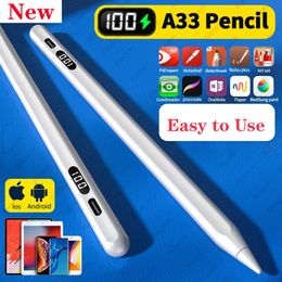 Universal Stylus Tablet Phone Android IOS Touch Pen For iPad Apple Pencil 2 With Digital Power Display