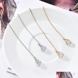 Dangle Chandelier New Fashion Crystal Jewellery Long Drop Rhinestone Tassel Earrings Oorbellen Brincos Earring For Women Deli Dhydf