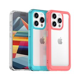 Acrylic Cases For Iphone 15 14 13 12 11 X XR XS Mini Pro Max 8 7 Plus Shockproof Rugged Shield Cover Phone Case Colorfull