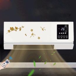 Fans 2000W Wall Mounted Air Cooler Conditioner Heater Fan Heating Cooling Room Bathroom Waterproof Remote Timing Air Conditioning Fan