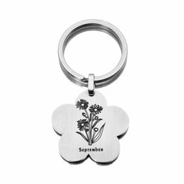 Stainless Steel Keychain For 12 Months Of Flower Festival Gifts Are Optional And Can Be Customised To Any Design Shape