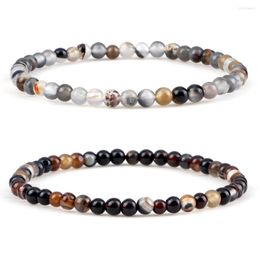 Strand 4mm Natural Stone Bracelets Agates Chakra Beads Handmade Onyx Quartzs Elastic Bangle Women Yoga Jewellery Gifts Pulseira