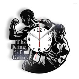 Wall Clocks No Pain Gain Gym Record Clock Time Bodaybuilding Fitness Decor Watch Sport Coach Bodybuilder Gift