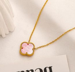 20 Styles Brand Letter Pendant Necklaces Never Fade Stainless Steel 18K Gold Plating Silver Plated Necklace Fashion Designer Inlaid Crystal Jewellery Accessories