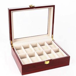 Watch Boxes & Cases 10 Lock European Red Light Painted Box Custom Display