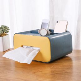 Tissue Boxes & Napkins Home Office Storage Desk Box Multi-Functional Remote Control Case Cosmetic Organizer Holder Suction Paper Box1