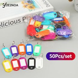 30/50pcs Colorful Plastic Keychain Key Tags Label Numbered Name Baggage Tag ID Label Name Tags With Split Ring