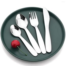 Dinnerware Sets Children Stainless Steel Set Feeding Dinner Knife Fork Spoon Cutlery Tableware For Kids Baby Utensil Gadgets