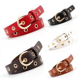 Belts Women Punk Chain Belt Adjustable Black Single Eyelet Leather Buckle 2023