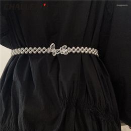 Belts Women's Pearl Belt Elegant Elastic Wedding Chain Girls' Dress Versatile Crystal Fine Decoration 271