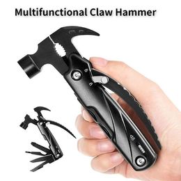 Hammer Mini Multifunctional Claw Hammer wrench Portable pliers Outdoor Camping Lifesaving Emergency Combination Stainless Steel Tool