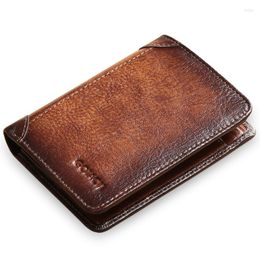 Wallets Men's Wallet Leather Short Multifunctional Driver's Licence One Piece Card Bag Polished Cowhide