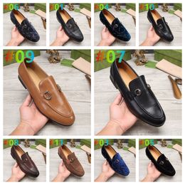 Top Quality Classic mens casual shoes 100% Authentic cowhide Metal buckle leather dress shoes Letter flat Mules Princetown Men Trample Lazy Loafers G Size 6.5-12