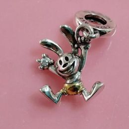 100th Oswald Dangle Charm 925 sterling silver Pandora Clips Moments Birthstone for fit Charms beads Bracelets Jewellery 792519C01 Andy Jewel