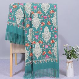 Scarves Thick Winter Warm Women Scarf 2023 Floral Embroider Cashmere Shawl Wraps Bufanda Female Pashmina Blanket Travel Poncho Stoles