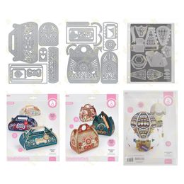 Stamping Dainty Floral Handbag Up and Away Hot Air Balloon 2022 New Metal Cutting Dies Scrapbook Diary Decoration Embossing Template