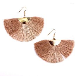 Dangle Earrings Fan Fringe Silk Tassel Drops For Women