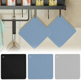 Table Mats 6PCS Silicone Pot Trivet Flexible And Durable Heat Resistant Food Grade Mat With Square Shape Holder Kitchen Accessories