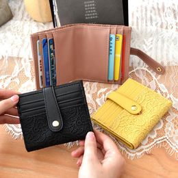 Card Holders Women's Men's Small Coin Wallet Made Of Leather Vintage Short Hasp Holder Portable Mini Purse Thin Clutch Money Bag