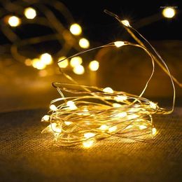 Strings 5pcs 1M 2M LED Copper Wire String Lights Christmas Decor For Home Fairy Light Garden Outdoor Wedding Holiday Party Decoration