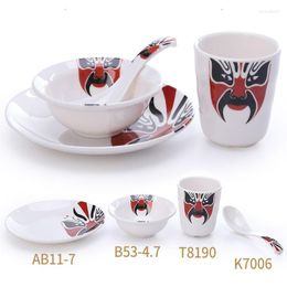 Dinnerware Sets Beijing Opera A5 Melamine Dishes And Plates Chafing Dish Bone China Korean Kitchen Porcelain Dinner