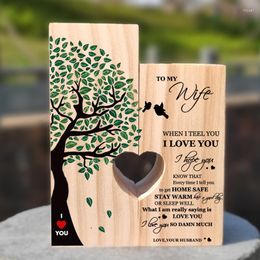 Candle Holders To My Wife I Love You So Much Holder Personalized - Wooden Candlestick Wedding Decor Gift From Husband