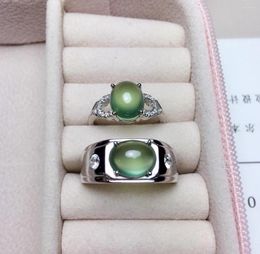 Cluster Rings Design Lover Ring Natural And Real Prehnite 925 Sterling Silver Fine Jewellery For Lovers