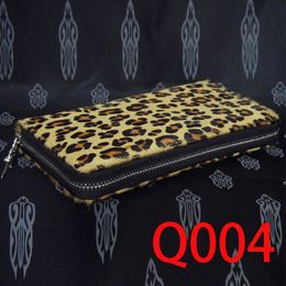 Q004 Hip Hop Wallet Cowhide Net Red Cross Leopard Pattern Holy Sword High Quality Casual Versatile Punk Style Gift for Friends