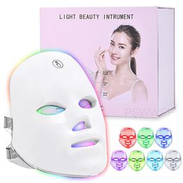 Face Care Devices 7 Colors LED Mask Pon Therapy Skin Rejuvenation Anti Acne Wrinkle Removal Beauty 230512