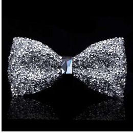 New bow tie crystal bling butterfly knot for men wedding banquet feast club party bridegroom shinning247v