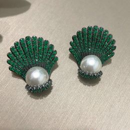 Dangle Chandelier Bilincolor White Pearl Green Clam Shell Earring for Women 230515