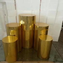 Party Decoration 5pcs/set)Gold Mirror Plinths Display Wedding Round Plinth Dessert Table Yudao573