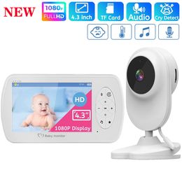 4.3 inch Wireless Colour 1080P HD Video Baby Camera Temperature Monitor 2 Way Audio VOX Lullaby SD Card Record
