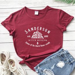 Women's T Shirts Sanderson Witch Museum T-shirt Aesthetic Women Halloween Party Autumn Tshirt Vintage Graphic Witchy Tee Shirt Top Drop