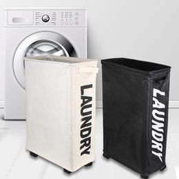 Organisation Laundry Bag Toy Clothes Organiser Home Storage Rolling Wheels Laundry Hamper Collapsible Laundry Basket