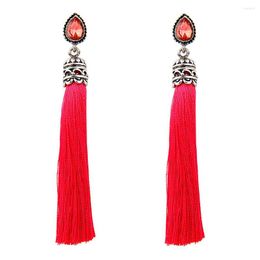 Dangle Earrings Handmade Fringed For Women Crystal Large Drop Boho Tassel Hanging Bridal Statement Jewelry 2023