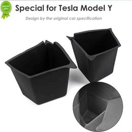 New Futhope Car Trunk Side Storage Box for Tesla Model y 2018-23 Hollow Cover Organiser Flocking Mat Partition Board Stowing Tidying