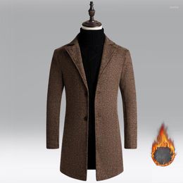 Men's Jackets HCXY 2023 Fashion Slim Fit Business Overcoat Plus Size 4XL 5XL High Quality Men Trench Coat Top Design Winter Jacket