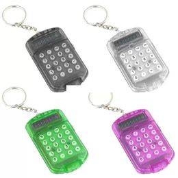 Cute Mini Pocket Calculator Keyring Key Chain Ring Mixed Random Colours Kids Gift