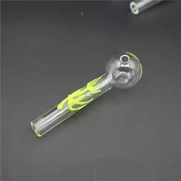 Professional factory Glass Oil Burner tree flame pattern Colourful Glass Hand Pipes Pyrex Oil Burnerwire-wrapped Handle Pyrex Hay oil bowl oil pipe holland glass pipe